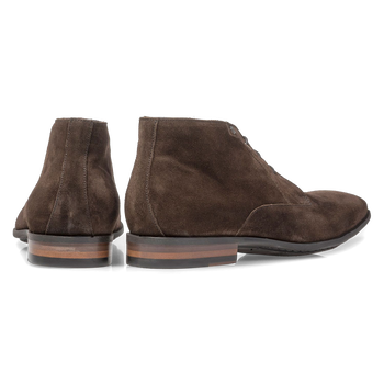 Dunkelbrauner Wildleder-Schn&uuml;rstiefel