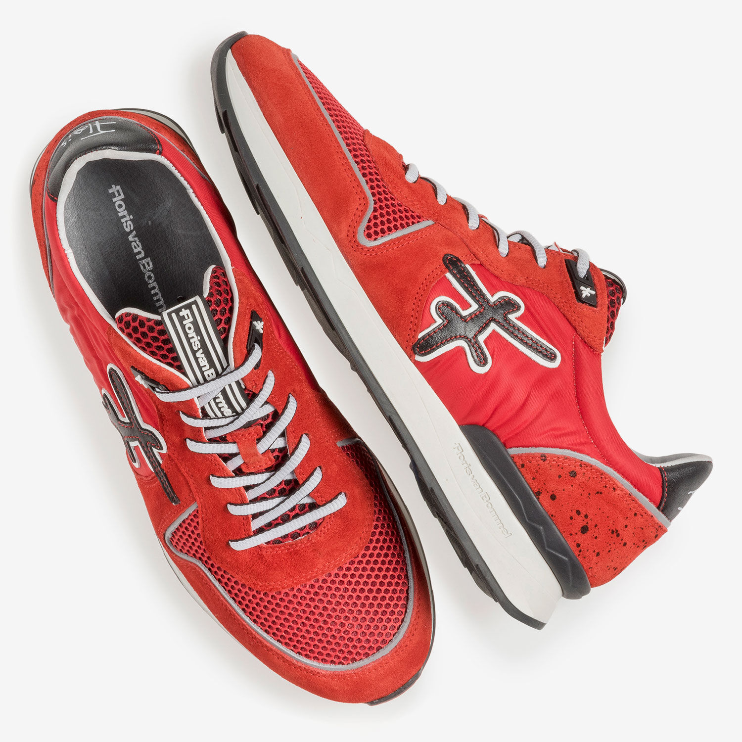 Red suede leather sneaker 16346 10 Floris van Bommel Official