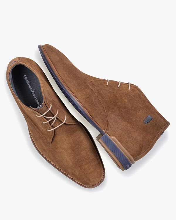Boot suede leather cognac