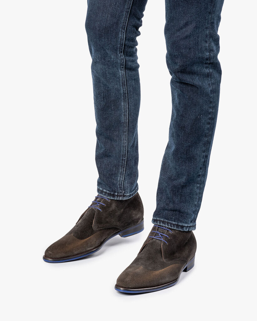 Lace boot grey with print