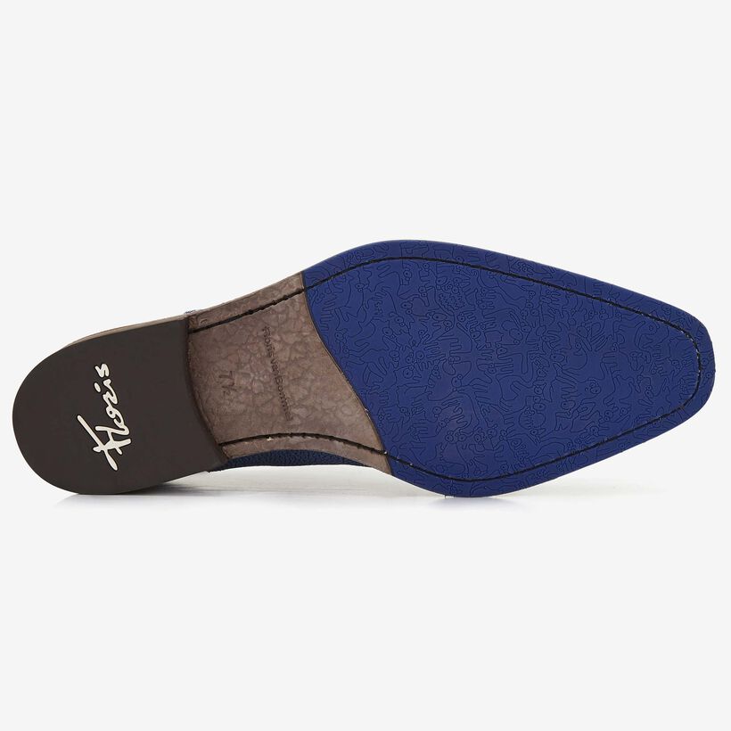 Floris van Bommel blue leather men's lace-up shoe