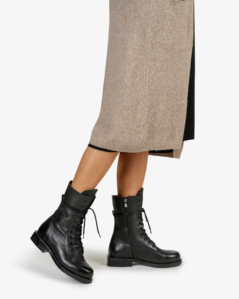 Schn&uuml;rstiefel Kalbsleder schwarz