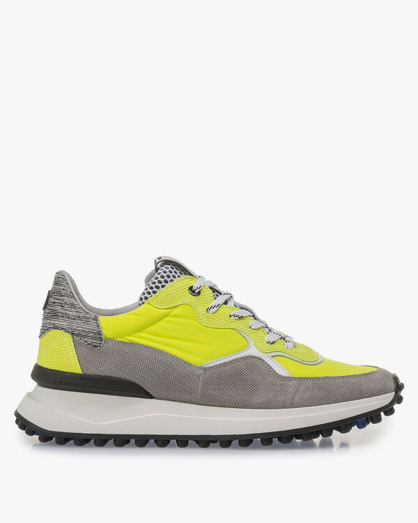 Premium grey and yellow sneaker