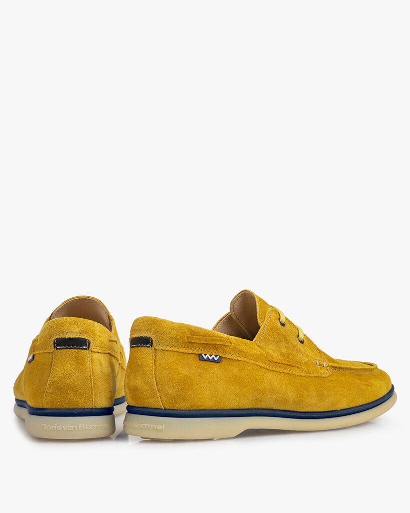 Boat shoe suede leather yellow
