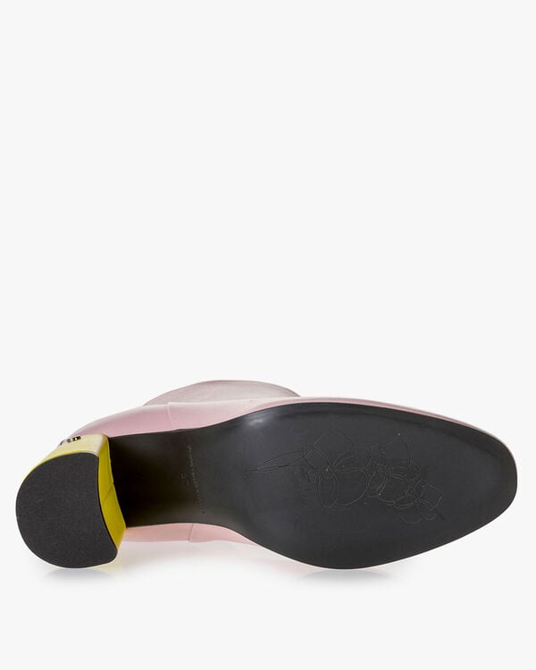 Light pink nappa leather ankle boots