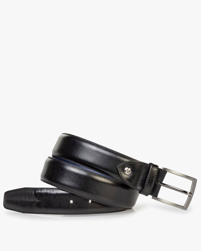 Lederg&uuml;rtel mit Laserprint schwarz