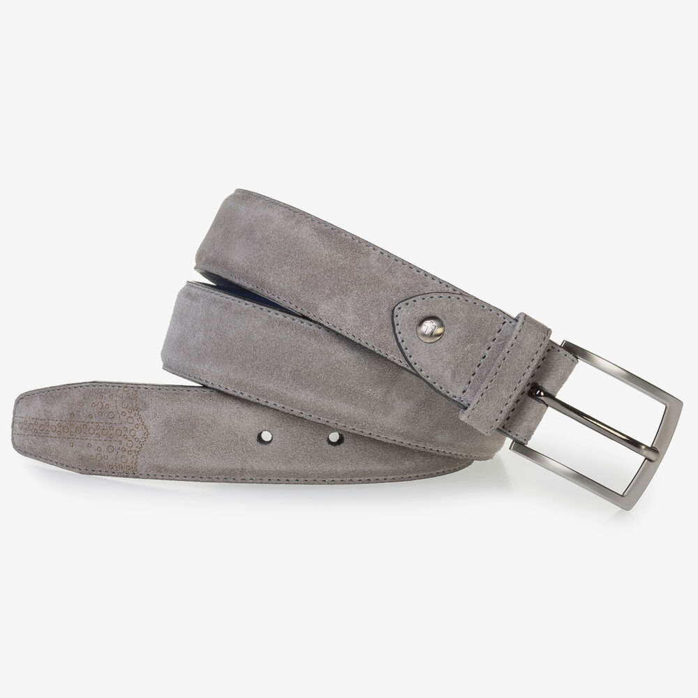 Light grey suede leather belt