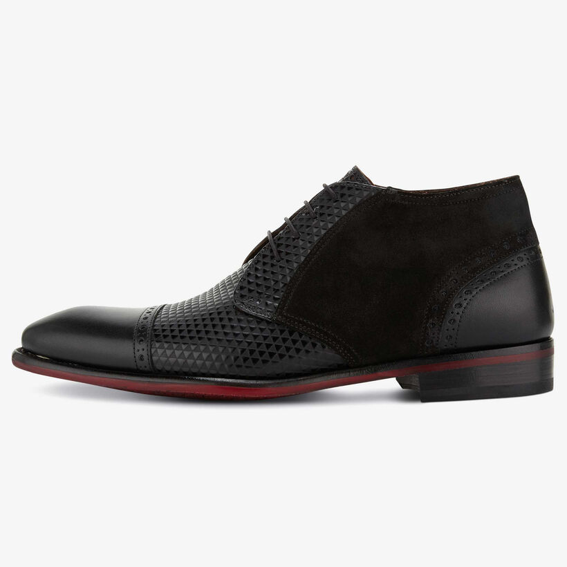 Floris van Bommel schwarze Leder Herren Schnürstiefel