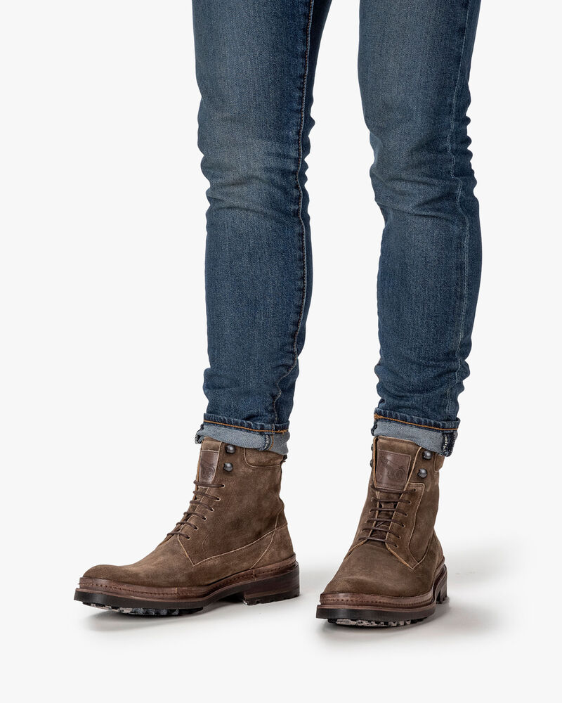 Schnürstiefel Wildleder sandfarben