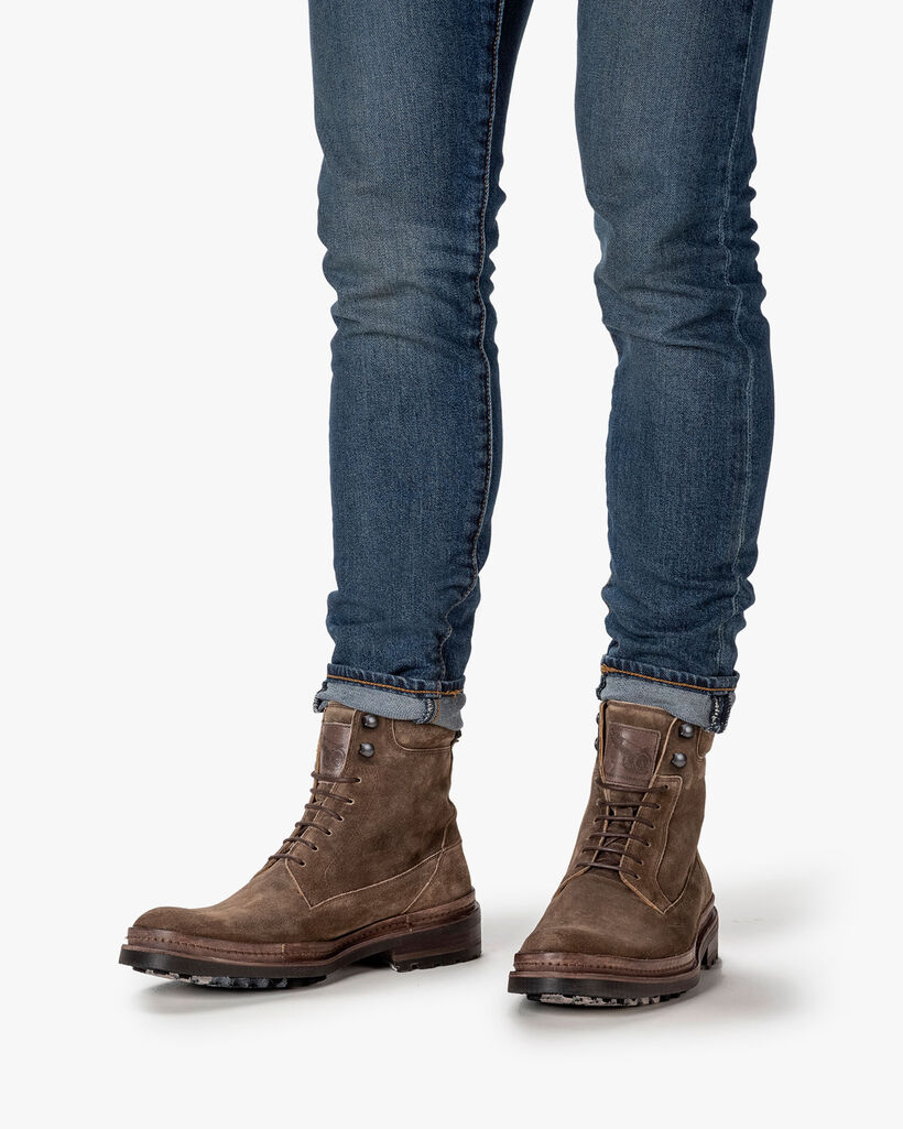 Schnürstiefel Wildleder sandfarben