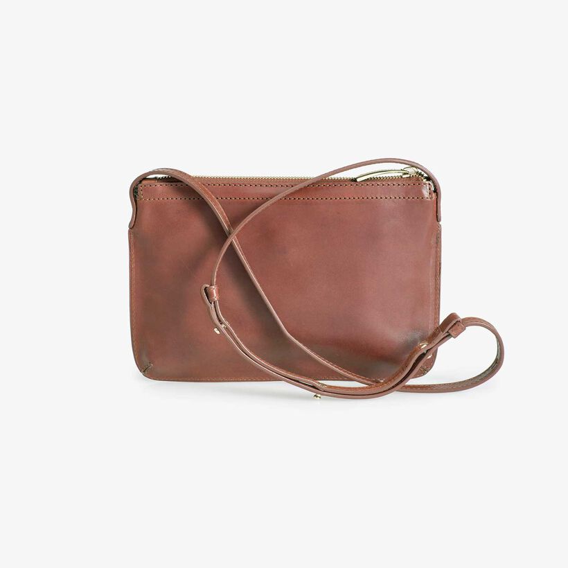 Brown leather cross body bag