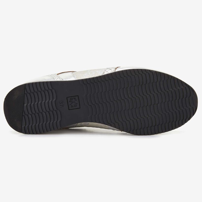 Floris van Bommel silver women's sneaker with a floral print