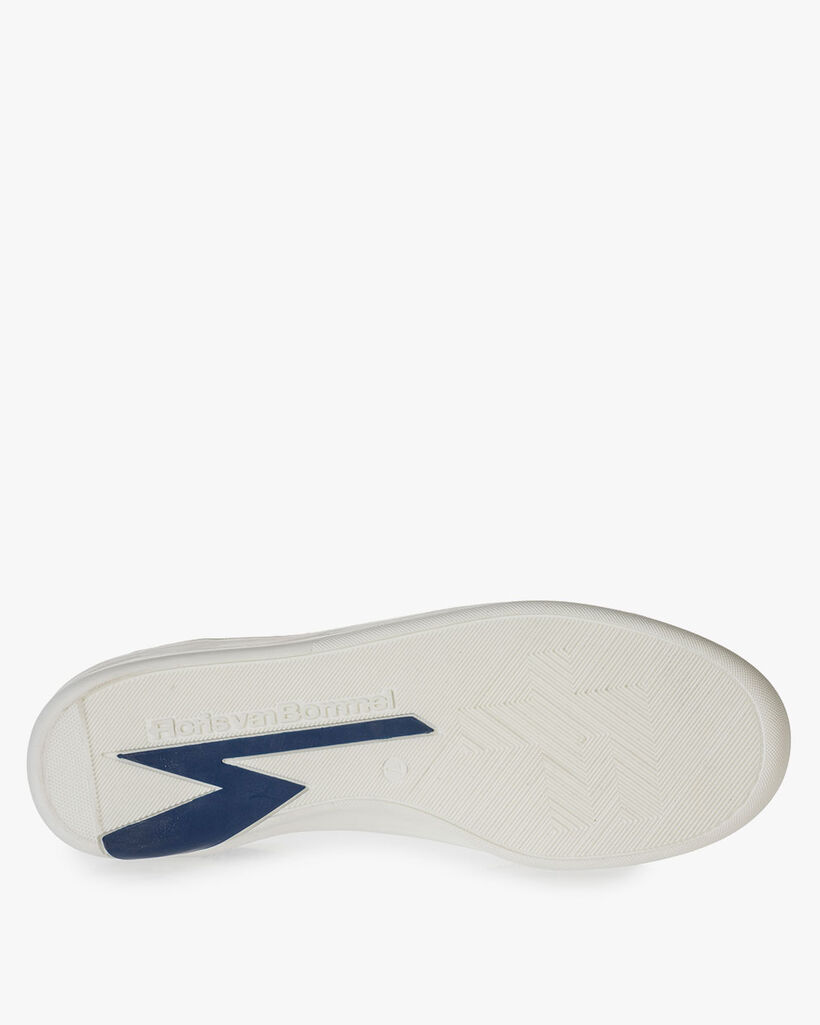 Weißer Leder-Sneaker mit blauem Print