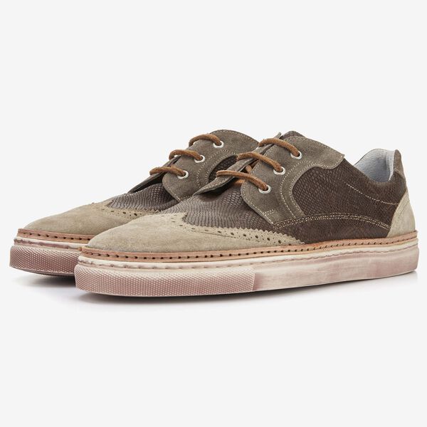 Floris van Bommel brown snake print men's sneaker