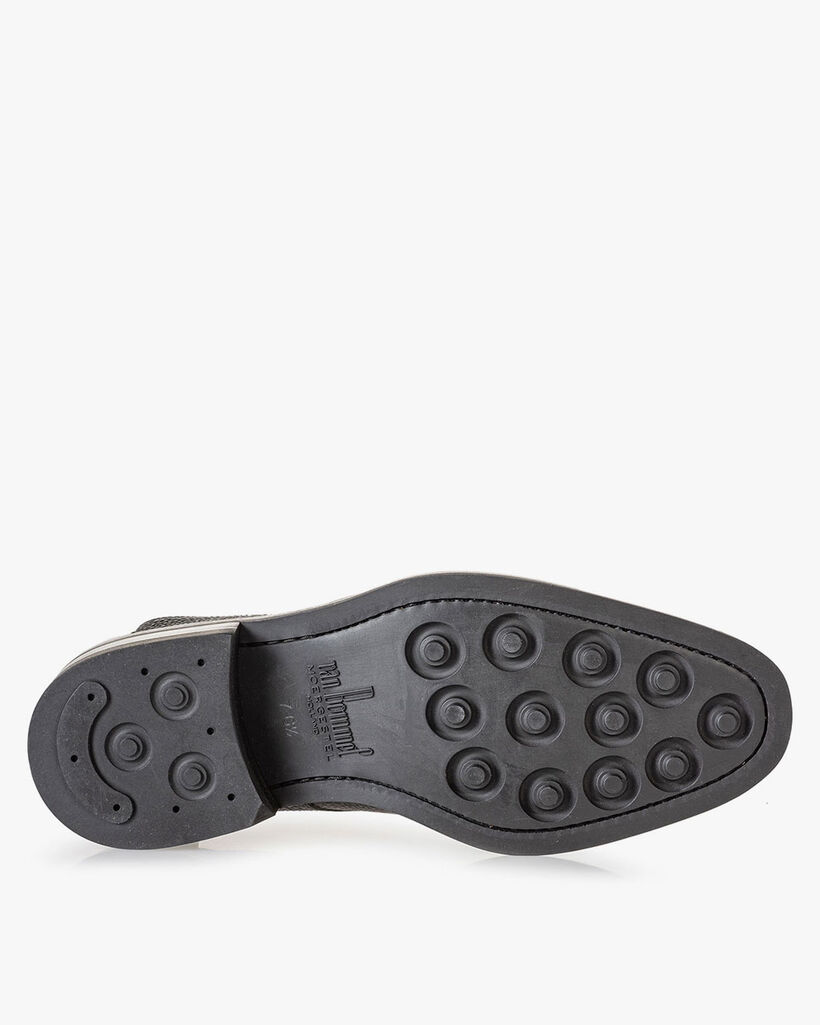 Stiefel Leder mit Print schwarz