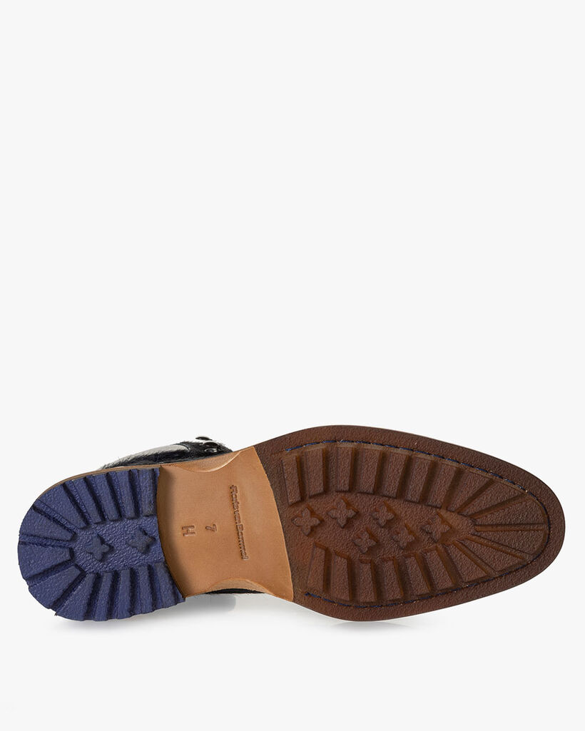 Schnürstiefel Pony blau