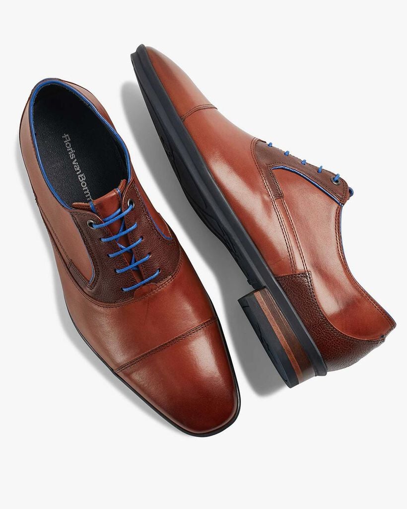Lace shoe calf leather cognac