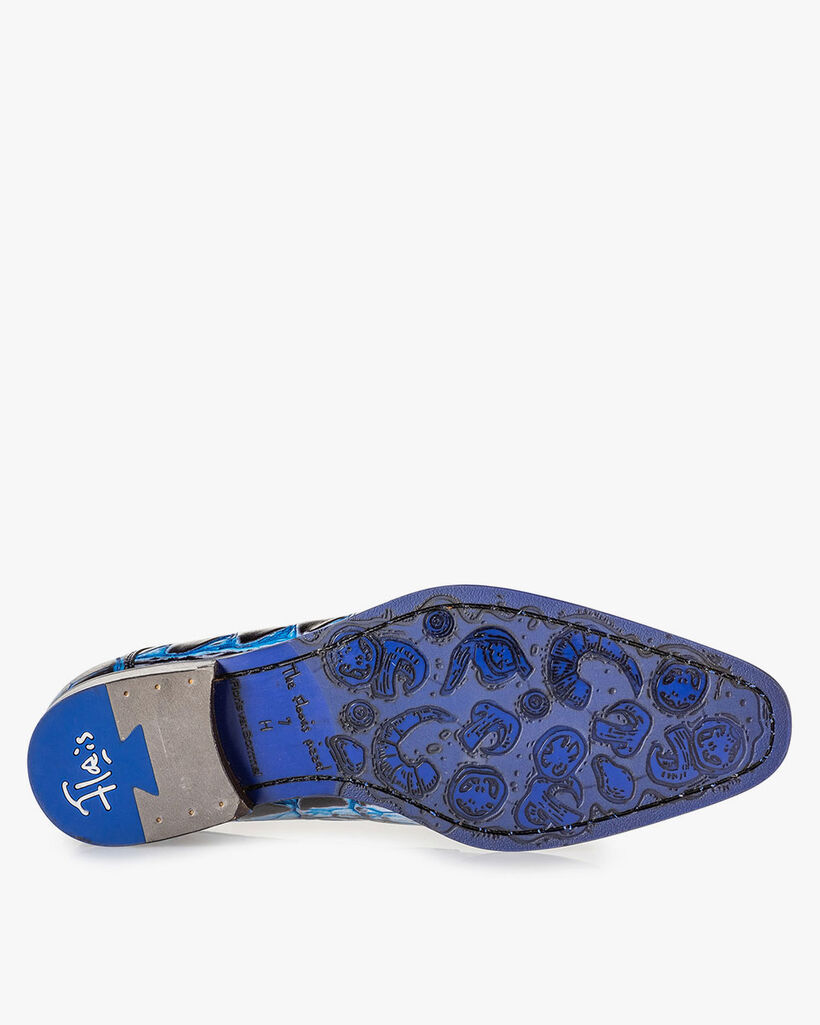 Lace shoe blue croco print