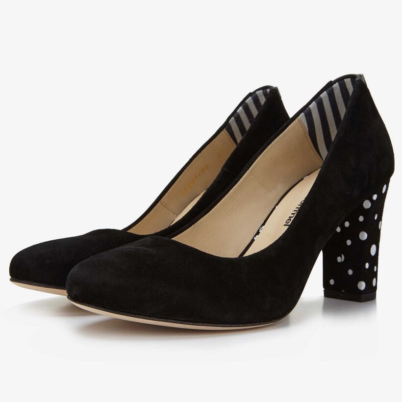 Floris van Bommel black suede women's pump
