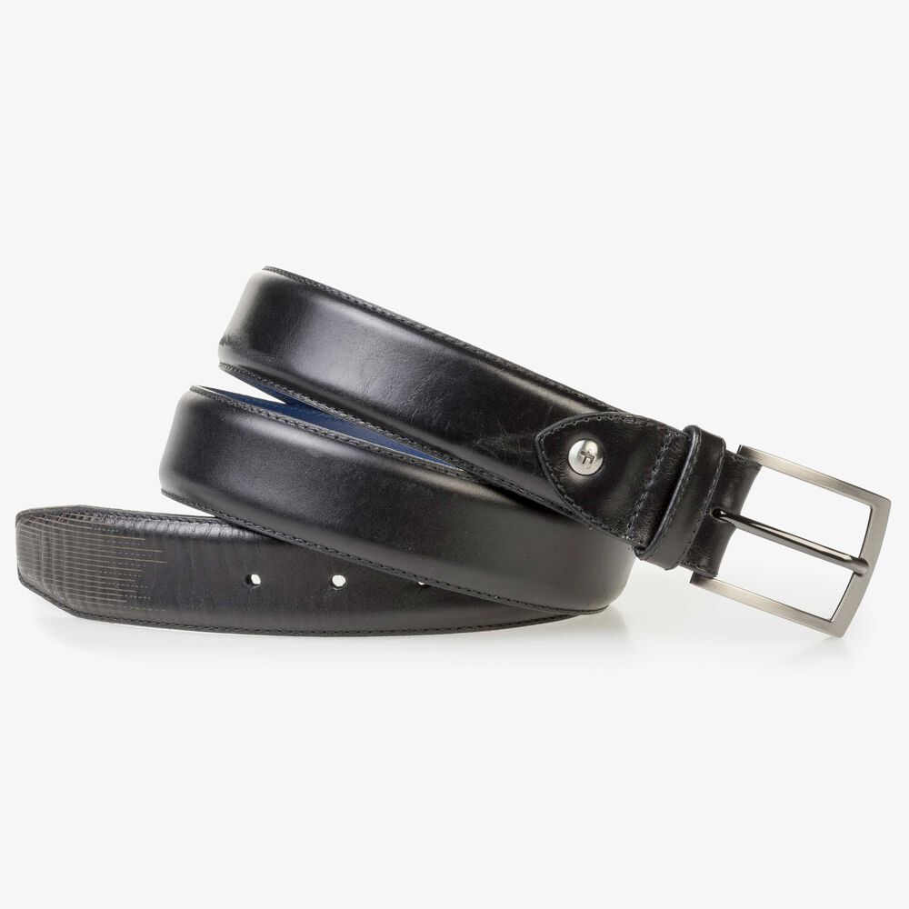 Leather belt with a laser-cut pattern