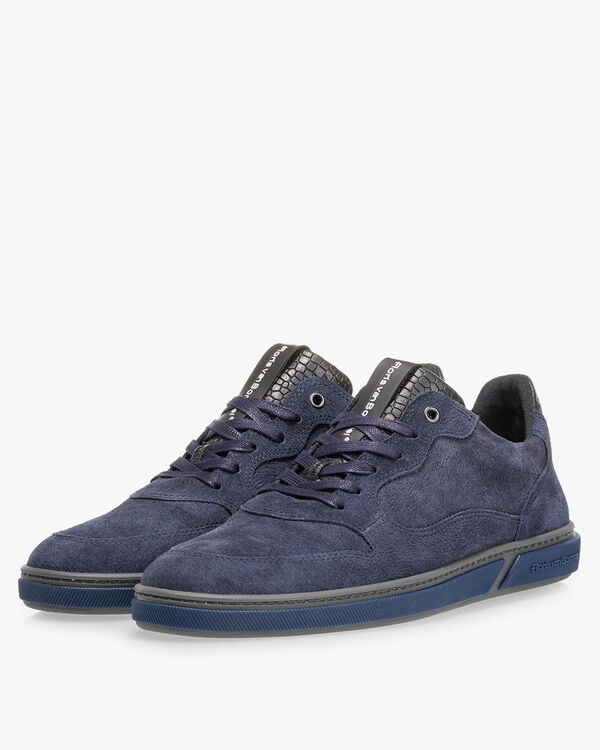Sneaker Leder-Print blau