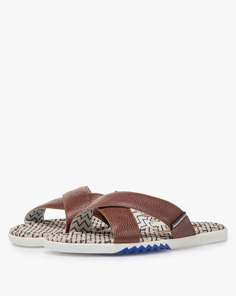 Kalbsleder Kreuzriemen-Slipper