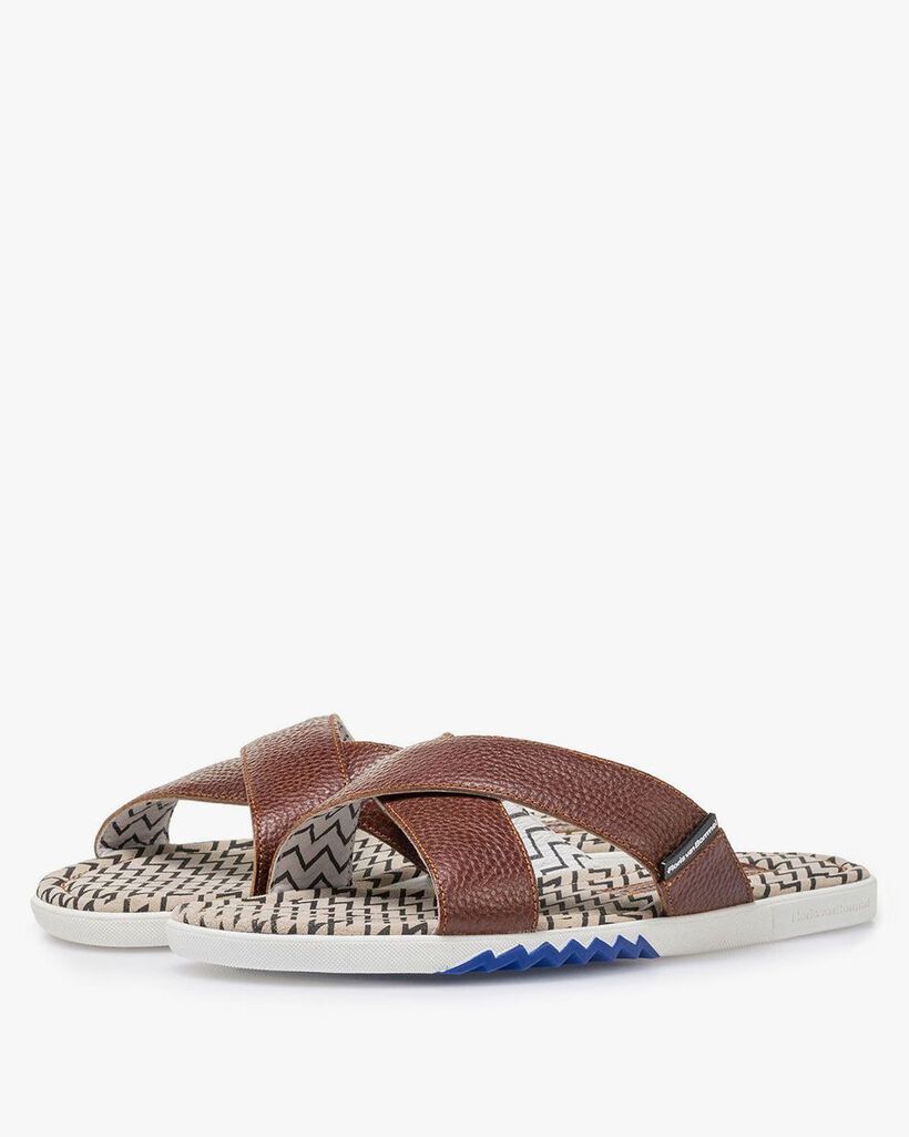 Kalbsleder Kreuzriemen-Slipper