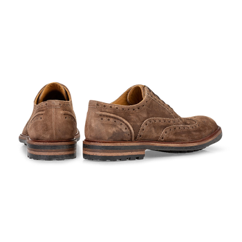 Schn&uuml;rschuh Wildleder cognac