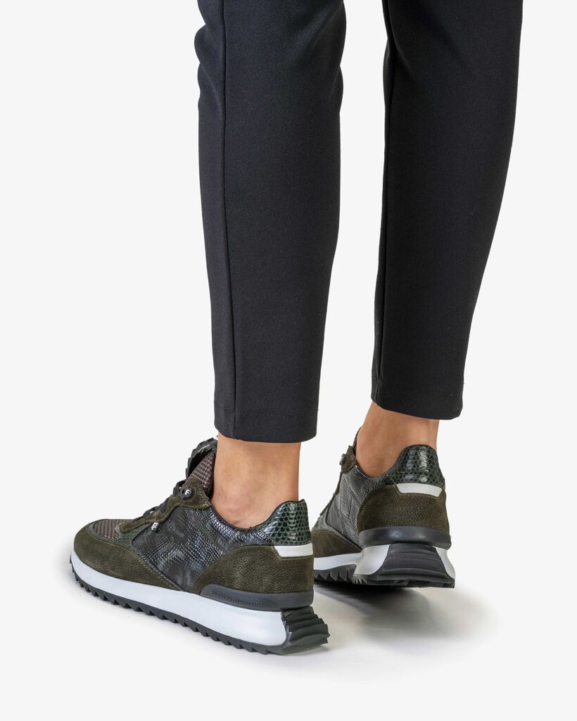 Sneaker Wildleder-Print gr&uuml;n