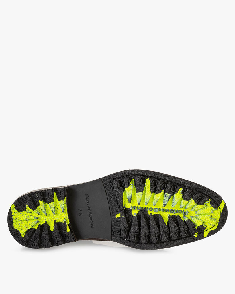 Schnürstiefel Leder-Print braun