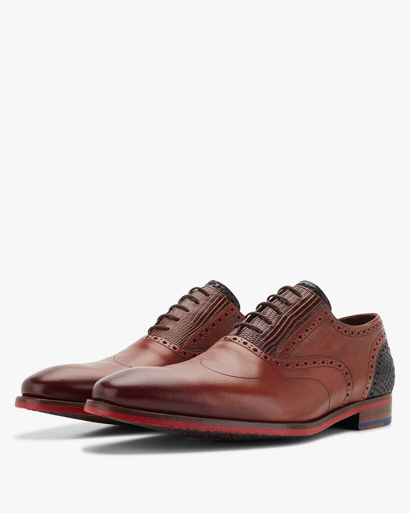 Lace shoe calf leather cognac