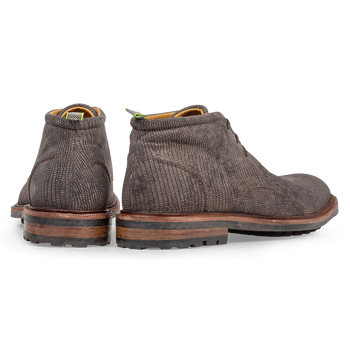 Schnürstiefel Reptilienprint dunkelgrau