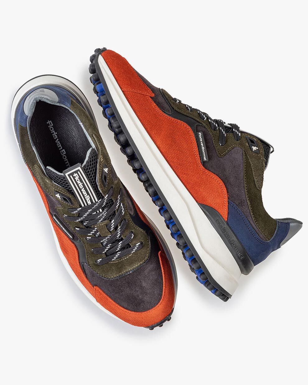 Blau orange Wildleder Sneaker 16339 01 Floris van Bommel Official