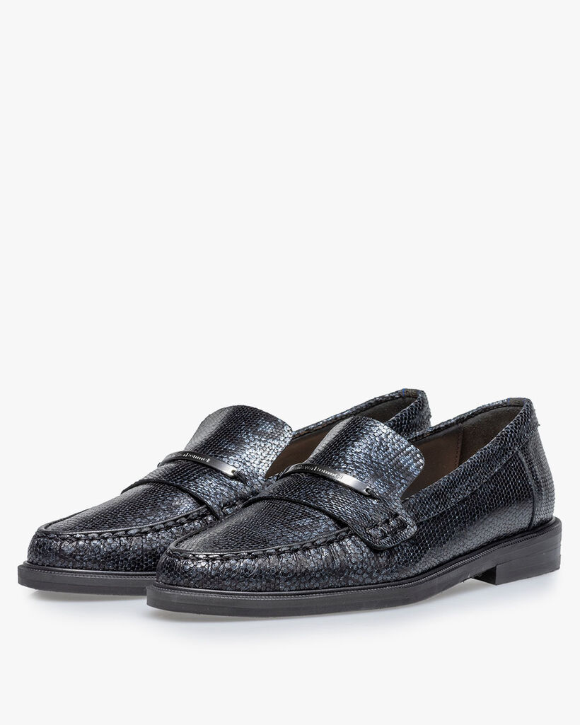 Loafer Metallic-Print blau