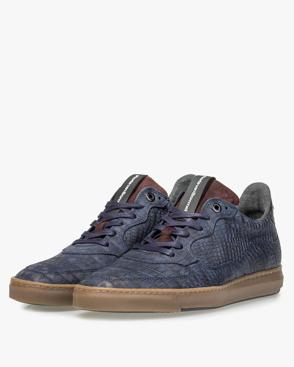 Sneaker Reptilienprint blau
