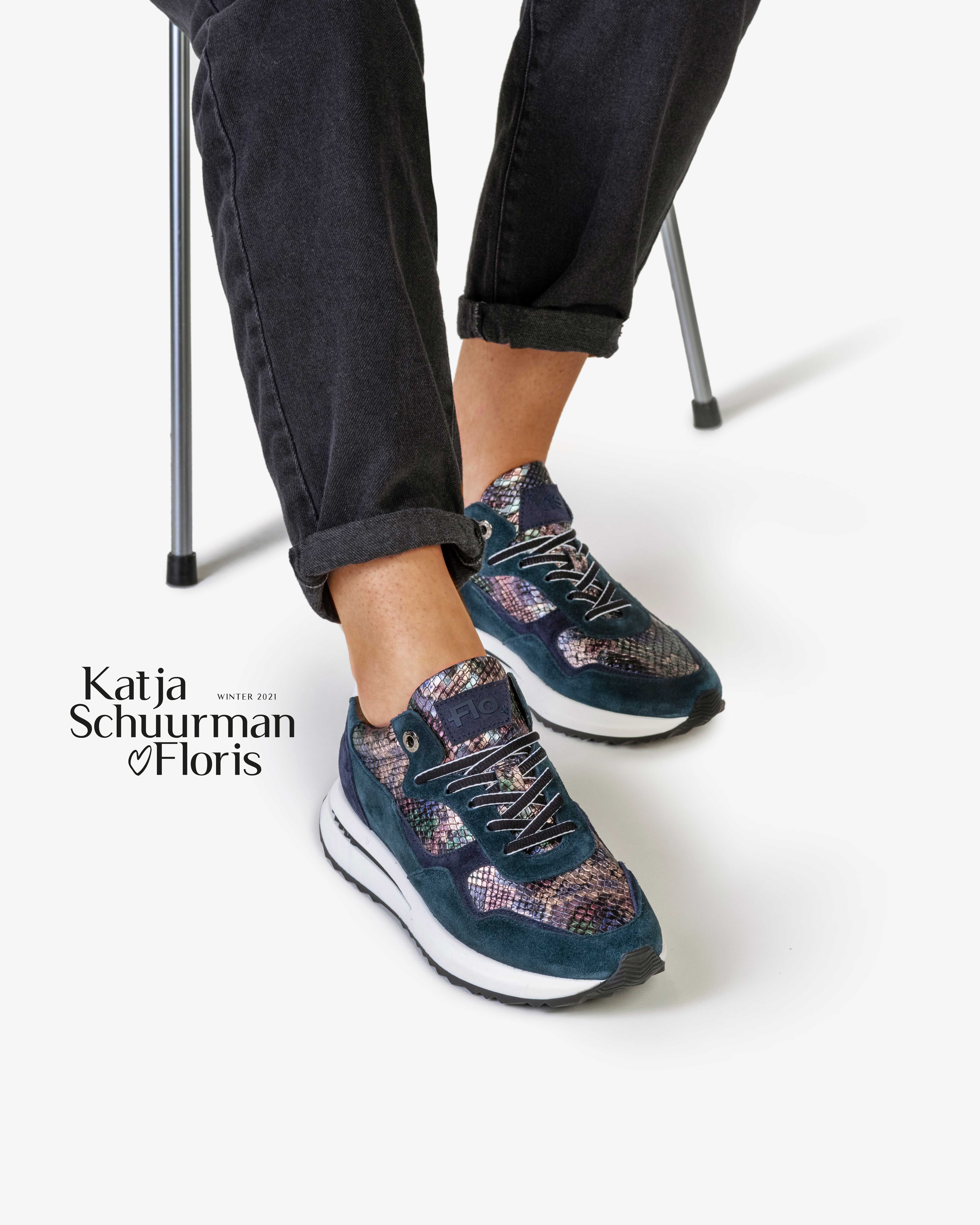 Sneaker metallic print pink 85351/03 | Floris van Bommel Women®