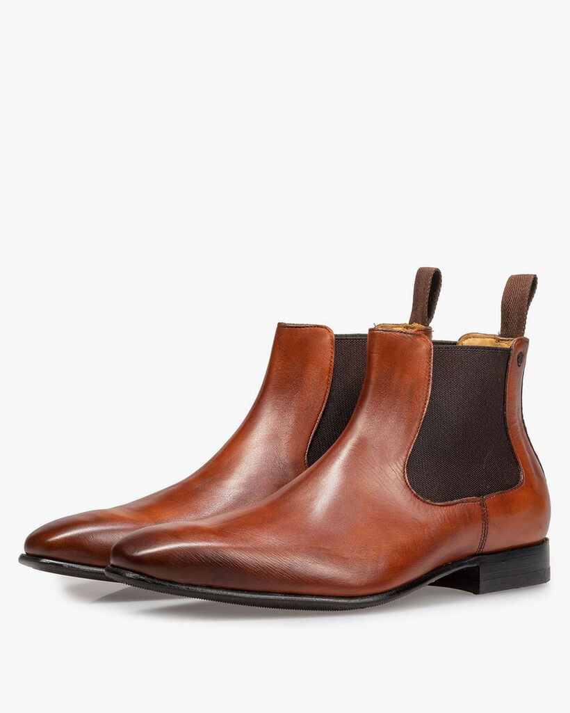 Leather Chelsea boot dark cognac