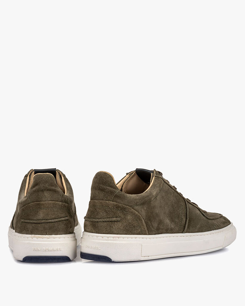 Sneaker green suede leather