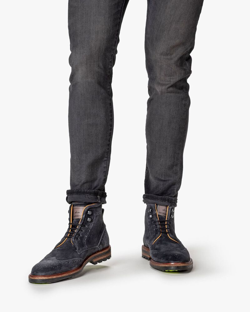 Schnürstiefel Wildleder schwarz