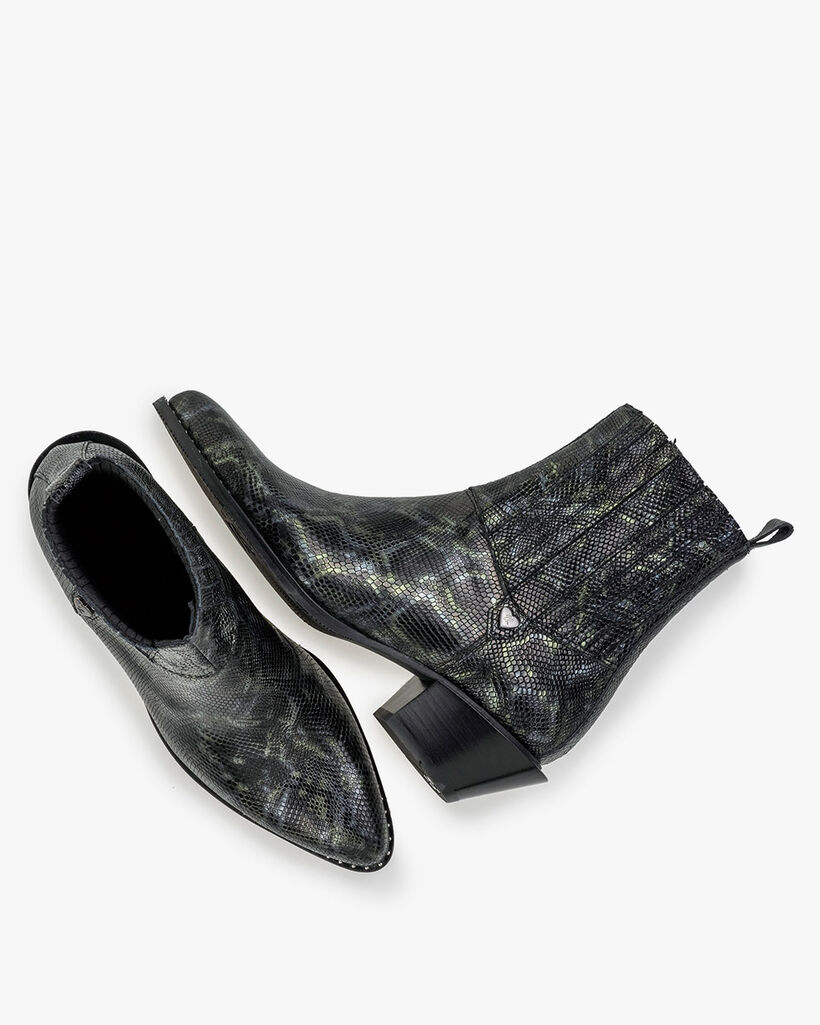 Chelsea Boot Reptilienprint gr&uuml;n
