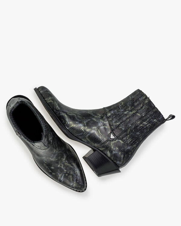 Chelsea Boot Reptilienprint gr&uuml;n
