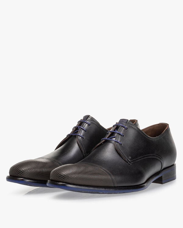 Schn&uuml;rschuh Kalbsleder schwarz