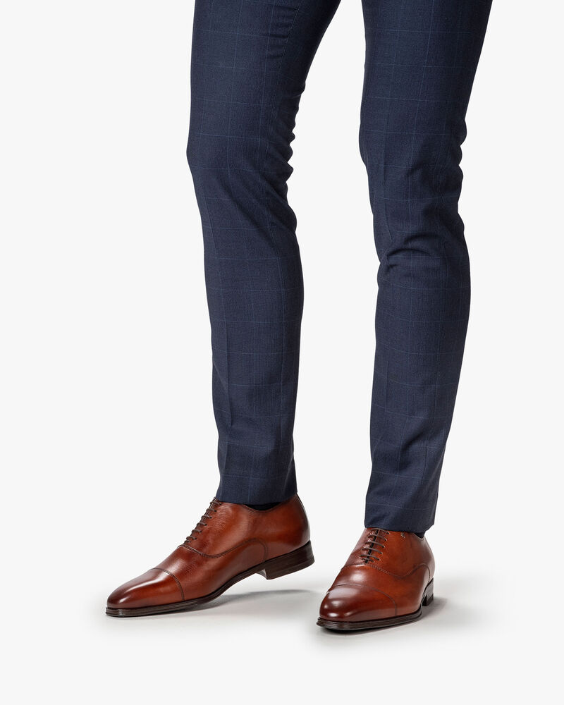 Schn&uuml;rschuh Kalbsleder dunkel cognacfarben