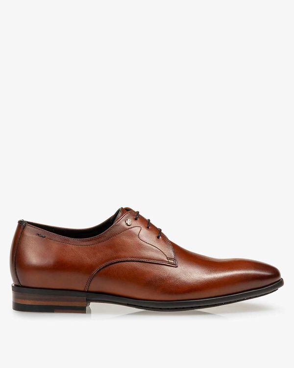 Schn&uuml;rschuh Kalbsleder cognac