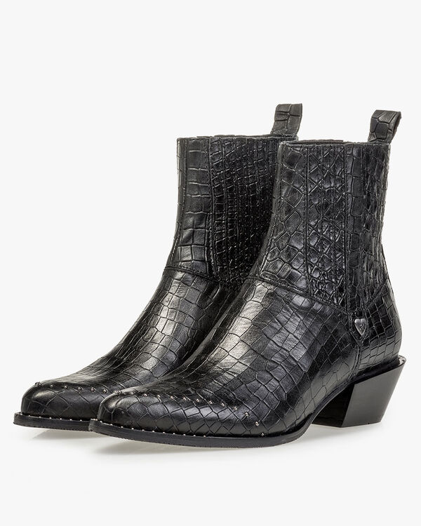 Chelsea boot reptile print black