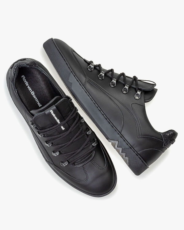 Leder-Sneaker schwarz