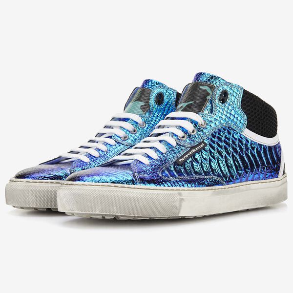 Floris van Bommel Herren-Sneaker in Metallicblau