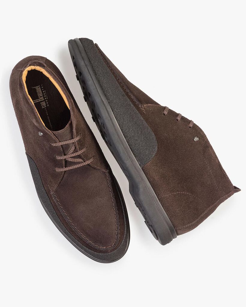 Halbhoher Wildleder Schnürstiefel