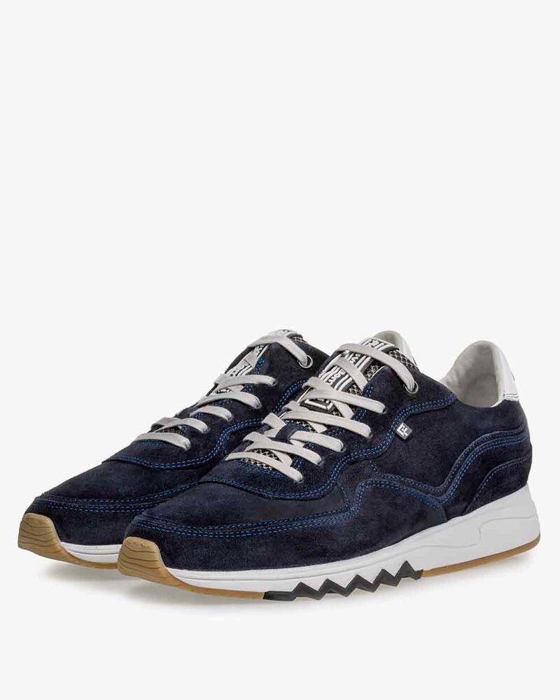 Nineti dark blue suede leather