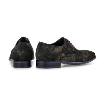 Schn&uuml;rschuh Wildleder dunkelgr&uuml;n